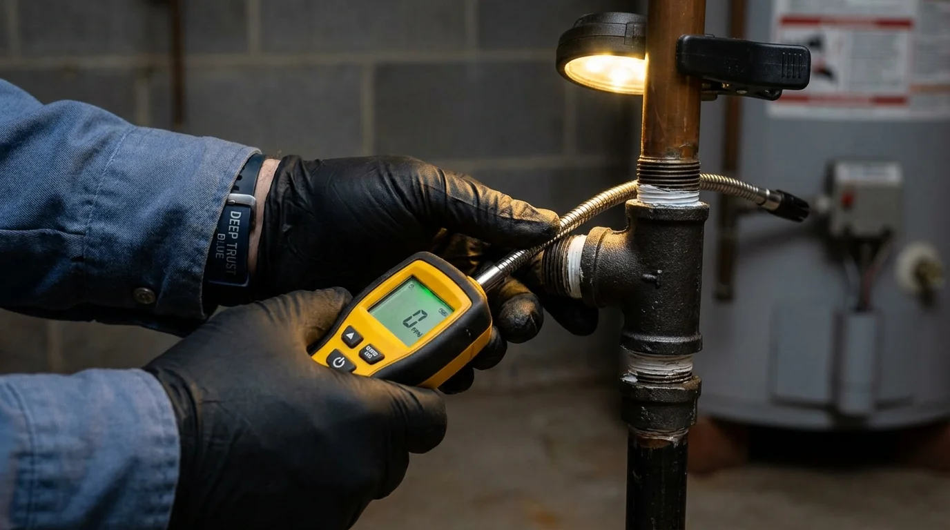 Gas leak detection with electronic sniffer by Johns Plumbing LLC in Sharon Hill