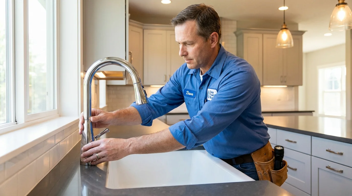 Kitchen faucet installation by Johns Plumbing LLC in Sharon Hill